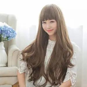 [콩심팥심]긴머리 가발 롱웨이브 여성 올리브브라운 데일리 여신 볼륨 통가발