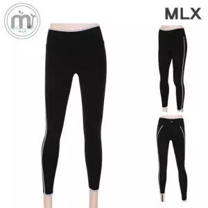 MLX 여자 8부 트레이닝 레깅스 요가복 옆선 라인 블랙