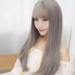 [콩심팥심]회색 긴생머리 자연스러운 여성 롱가발 통가발 패션