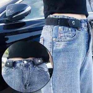 [콩심팥심]검정색 가죽 버클 벨트 고무줄 허리띠 청바지밸트 남성 캐주얼 골프