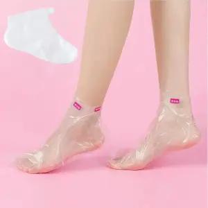400팩 일회용 플라스틱 풋 커버 누수 방지 파라핀 왁스 라이너 미끄럼 디자인의 보습 양말 페디큐어 스파