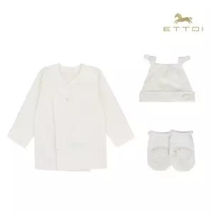 [롯데백화점]에뜨와 에딘배내저고리&모자&양말 SET 07T517003/임신,출산,신생아,조카선물,양띠