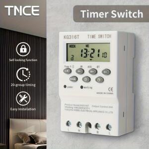 TNCE 30A 타이머 220V, 시간 제어 스위치 모듈, 초 단위 설정, 32개 그룹의 켜기끄기 조명, 워터 펌프