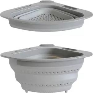 푸드 플렉스 접이식 코너 콜랜더 싱크대 스트레이너 3.5 Qt 그레이 공간 절약