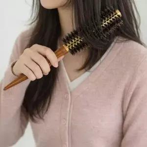 헤어 롤브러쉬 우드 1P 드라이빗 뿌리 볼륨 앞머리 롤빗 헤어롤