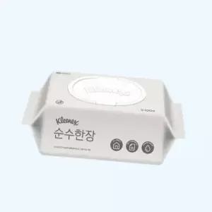 크리넥스 순수한장 물티슈 캡형 100매 10팩 4886247