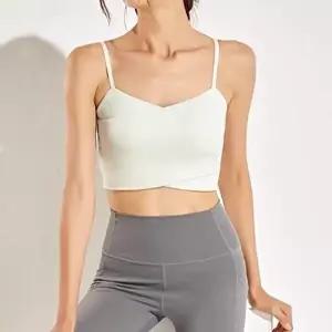 세련된 두겹 브라탑 탄탄한 소재 런닝 운동 캡 포함-WFMO22Q