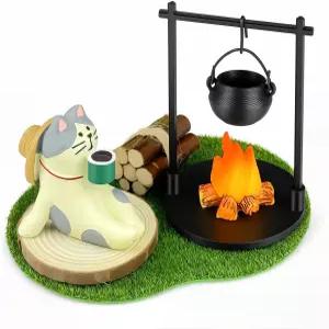 미니어처 고양이 피규어 세트 사무실 선반 장식용 귀여운 책상 장신구 애호가를 위한 재미있는 선물 기발한