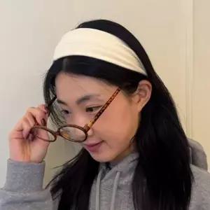 베이직 와이드 헤어밴드 머리띠 아이보리 반다나헤어밴드 넓은 ...