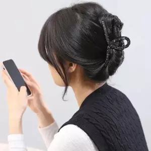 [아우트66]페인팅 꼬임 대왕 집게핀 블랙 기본 헤어핀