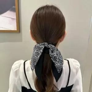[아우트66]스트립 손수건 헤어 숱 머리 베이직 끈