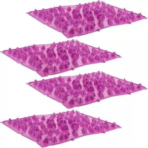 BATSVEE 4pcs 발 마사지 매트 지압 패드 작은 새싹 두꺼운 대형 사이즈 30x40cm 보라색 및 집과