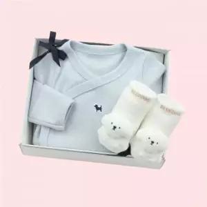 블루독베이비 (임신축하출산예쁜옷)BL)블루독바디수트+구름강아지파일양말 삭스 4735882