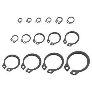 uxcell 255pcs 외부 고정 링 15 사이즈 65Mn 탄소강 서클립 스냅 모음 키트 밸브 전기 기기용 원형 와이어