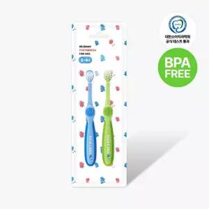 BPA FREE 에이카랩스 어린이 유아 코뿔소 칫솔 2종 만2세 이상 초등학교 저학년 유치원 어린이집