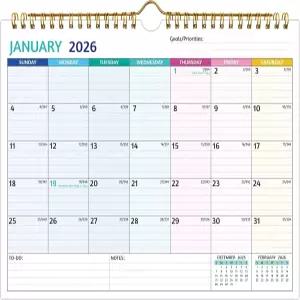 월 캘린더 2026-2027 - 2년 11 x 8.5 2026년 2027년 24개월 스몰 2026 룰드 블록 두꺼운 종이 휴일 할 일
