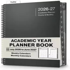 던웰 플래너 2026-2027 8.5x11 2026년 7월 2027년 6월 주간 및 월간 학년도 캘린더 유연한 커버