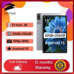SVITOO 안드로이드 15 태블릿 2025 13인치 미디어텍 G99 32GB RAM 256GB ROM 1TB 확장 가능 10000mAh 배터