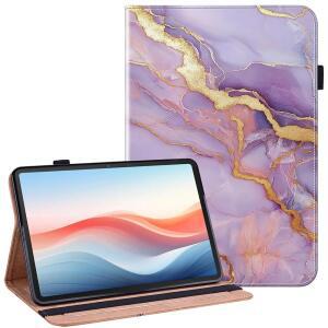 LENOVO 디어 탭 프로 12.7인치(TB-373FU / TB-375FC) 2025 태블릿용 YHDXUYS 케이스 다각도 스탠드가 있는 폴리오 커버 및 펜 홀더 퍼플 마블