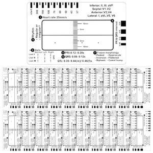 사바리 20개 ECG 7단계 자, 심전도 카드용 투명 캘리퍼 측정 도구, 휴대용 간호사 의사 의료용