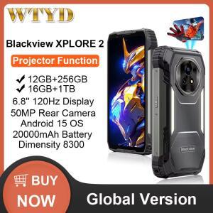 블랙뷰 XPLORE 2 프로젝터 러기드폰 16GB+1TB 6.73인치 AMOLED 디스플레이 디멘시티 8300 50MP 카메라 2000