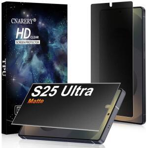 삼성 갤럭시 S25용 Cnarery 2팩 울트라 매트 프라이버시 화면 보호기 6.9인치[유리 아님], 긁힘 방지, 눈부심 지문 잠금 해제 지원