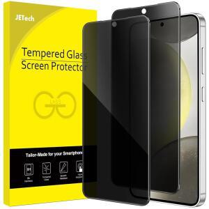 삼성 갤럭시 S24+ / S24 플러스 5G 6.7인치, 스파이 방지 강화 유리 필름, 지문 ID 호환, 2팩용 JETech 프라이버시 스크린 프로텍터