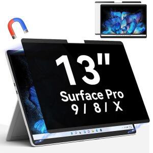 Microsoft Surface Pro 10(2024) / 9(2022) 8(2021) X(2021, 2019), 13인치 탈착식 스파이 글레어 블루 라이트 프라이버시 화면과 호환되는 마그네틱 필터