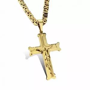 십자가 펜던트 골드 목걸이 성물 데일리 주얼리 14K 18K 스타일 심플한-WFMX79I