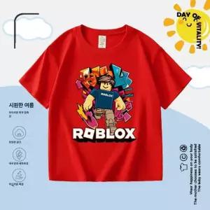 로블록스 반팔티 초등학생용 남아 티셔츠 주니어 등교룩 여름 캐릭터 아동 반소매 상의 어린이