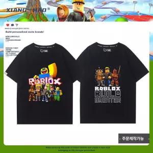 로블록스 반팔티 아동용 티셔츠 남아용 초등학생 주니어 등교룩 여름 캐릭터 반소매 상의 어린