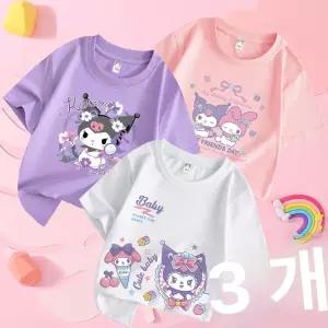 쿠로미 반팔티 여아용 루즈핏 티셔츠 여름 주니어 등교룩 선물 순면 상의 아동 캐릭터 반소매