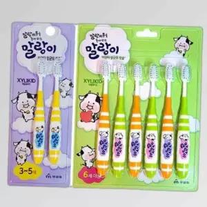 6세이상 어린이 향균모 칫솔 6개입 롱칫솔 보건소칫솔