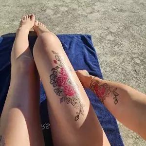 바디 팔 다리 컬러 장미 대형 타투스티커 헤나-WFN0NS6