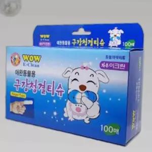 와우 이크린 구강청결 손가락티슈 100매 티 강아지
