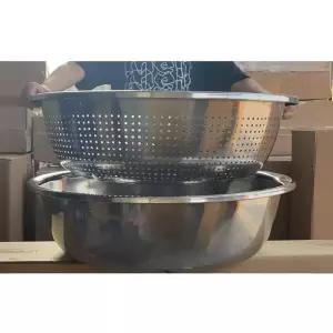 업소용 타공 채망 찜기 소쿠리 물빠짐 사각 바구니 스텐채반