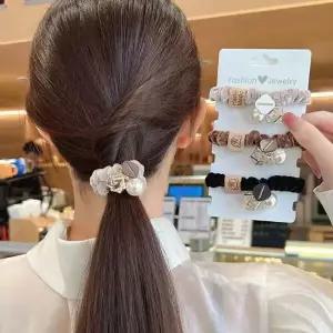 여자 진주 원단 클래식 기하학 포인트 귀여운 헤어밴드