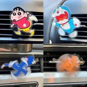 유모차 바퀴 교체 귀여운 톰과 제리 만화 자동차 에어컨 통풍구 장식 아크릴 액세서리 클립 회전식 장난감