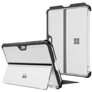 MICROSOFT SURFACE GO용 핀티 하드 케이스 4 / 3 2 1 (2023 2021 2020 2018) 타입 커버 키보드 + 오리지널 킥스탠드와 호환되는 충격 방지 폴리오 보호 견고한 커버 프로스트 클리어