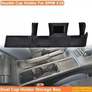 유모차 바퀴 교체 BMW 호환 E36용 듀얼 컵 홀더 수납함 음료 커피 차량용 내구성 있는 차량 내부 액세서리