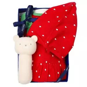 갤러리아 (압소바출산,백일세트)트로이무소바디슈트(모자)+막대딸랑이세트