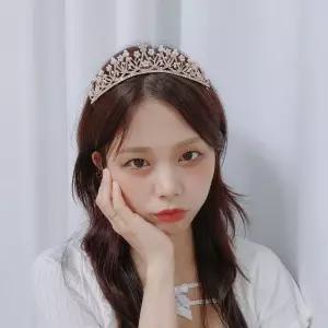 고품질 코니 티아라 웨딩 머리띠 브라이덜샤워소품 셀프웨딩소품 왕관머리띠 (WD631B6)