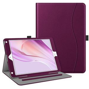 IPAD 6세대/5세대용 핀티 케이스(2018 2017년형 9.7인치) AIR 2/AIR 1(9.7인치) - [코너 보호] 포켓 퍼플이 있는 멀티 앵글 뷰잉 스탠드 커버