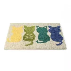 보송보송 논슬립 야옹이 발매트 (화이트) (WE3C225)