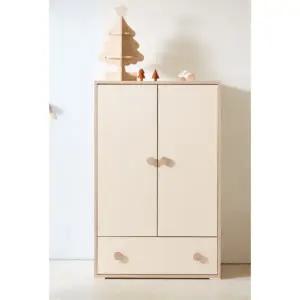 [자르파라]따뜻한색감 동그란핸들 아이방 유아용 양문 옷장(80cm 2색)