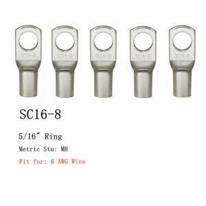 20pcs 4-25mm 구색 주석 도금 구리 러그 링 압착 단자 배터리 와이어 용접 케이블 연결 키트