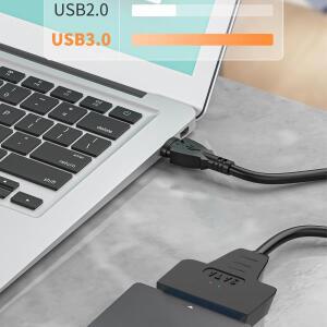 USB 3.0/2.0 케이블 2.5인치 외장형 HDD SSD 하드 드라이브용 최대 6Gbps  3 22핀 어댑터 USB 3.0- III 코