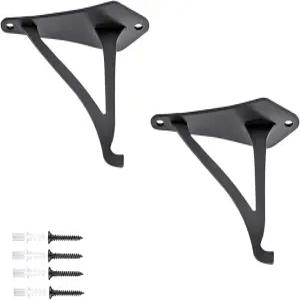 ZEPFJHE 2Pcs 금속 걸이 브래킷 세트 내후성 실내 야외 식물 후크 새 모이통 액세서리 화분용 철제 벽