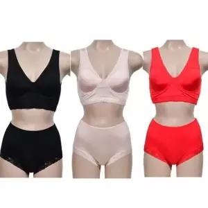 10대속옷 스포츠 데일리 인견 노와이어 브라탑 세트 30대속옷