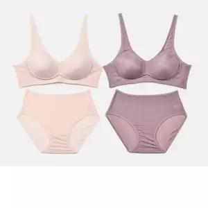 작은가슴속옷 여름 노와이어 몰드브라 맥시팬티 세트 20대여자속옷